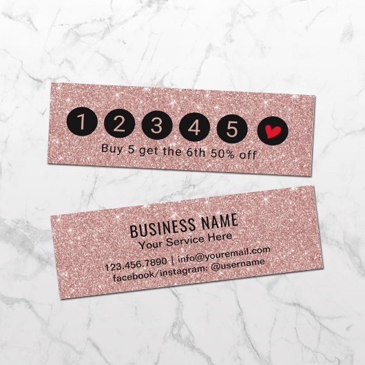 Carte de fidélité | Moderne Rose Gold Parties scin