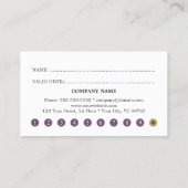 Carte de fidélité moderne Simple Chic Purple Faux  (Dos)