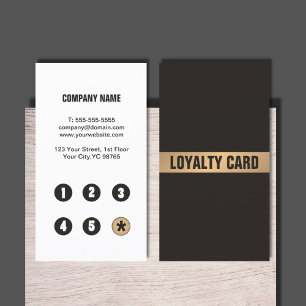 Carte de fidélité moderne Simple Dark Faux Gold