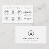 Carte De Fidélité Moderne Simple Minimal Café Cup Shop Café Café (Devant / Derrière)