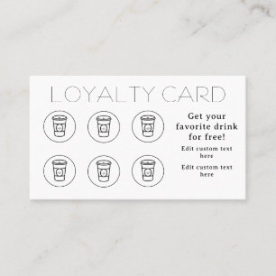 Carte De Fidélité Moderne Simple Minimal Café Cup Shop Café Café