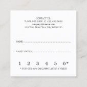 Carte de fidélité moderne simple Rose blanc Beauté (Dos)