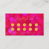 Carte De Fidélité Moderne tendance calligraphie rose Bokeh lumières (Devant)