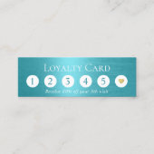 Carte De Fidélité Moderne Turquoise Métallo Beauté Salon Loyauté (Devant)