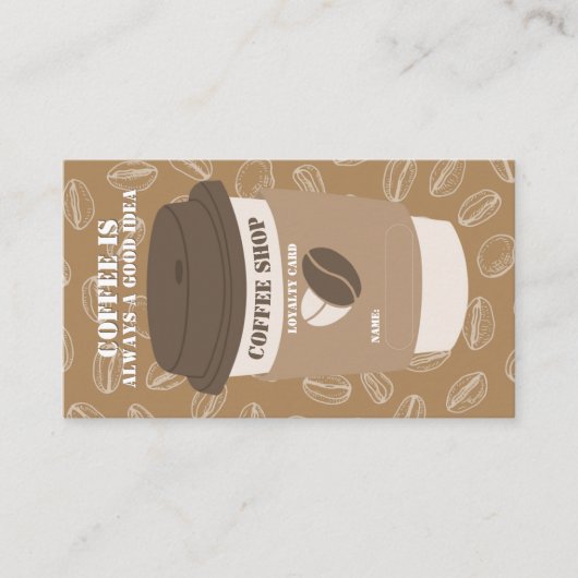 Carte de fidélité modifiable marron pour la maison (Devant)