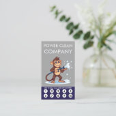 Carte De Fidélité Monkey Power Clean Loyalty Punch Card (Debout devant)