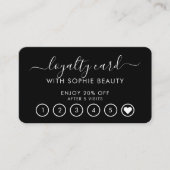 Carte de fidélité Monogramme d'affaires Salon noir (Devant)