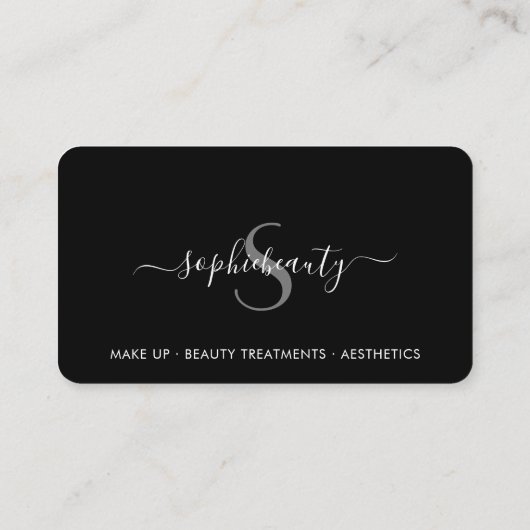 Carte de fidélité Monogramme d'affaires Salon noir (Dos)