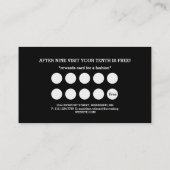 Carte De Fidélité Monogramme gris noir artistique moderne (Dos)