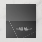 Carte De Fidélité Monogramme noir gris artistique moderne (Extérieur déplié)