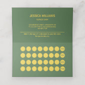 Carte De Fidélité Monstère dorée brillante feuilles sur vert foncé (Intérieur déplié)