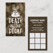 Carte De Fidélité mort avant café décaf (Devant / Derrière)