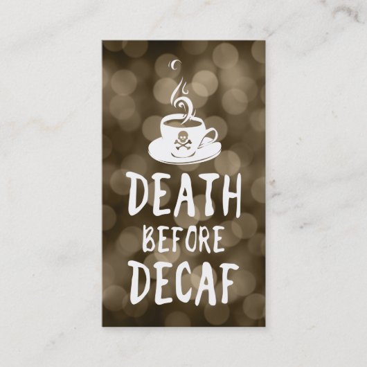 Carte De Fidélité mort avant café décaf (Devant)