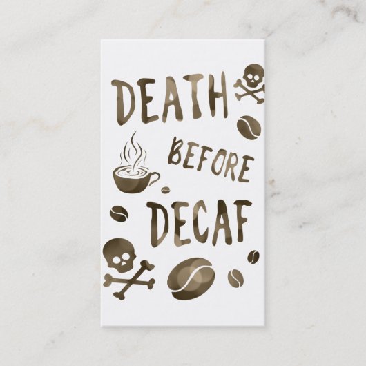 Carte De Fidélité mort avant decaf bokeh (Devant)