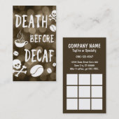 Carte De Fidélité mort avant decaf bokeh (Devant / Derrière)