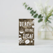 Carte De Fidélité mort avant decaf bokeh (Debout devant)