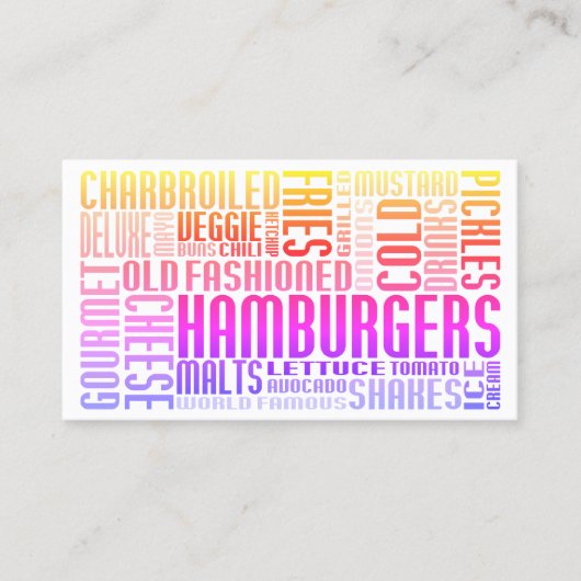 Carte De Fidélité mot hamburger web (Devant)