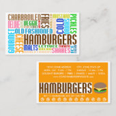 Carte De Fidélité mot hamburger web (Devant / Derrière)