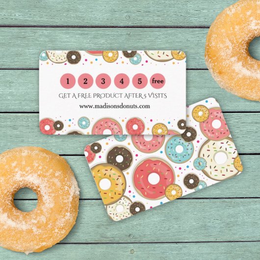 Carte De Fidélité Motif coloré Doughnut