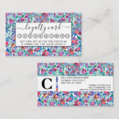 Carte De Fidélité Motif d'aquarelle aux fraises florales (Devant / Derrière)