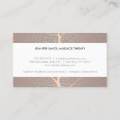 Carte de fidélité Motif de feuille d'or Rose éléga (Dos)