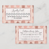 Carte De Fidélité Motif d'été pour ananas Rose tropical (Devant / Derrière)