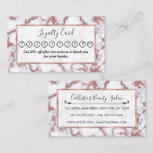 Carte De Fidélité Motif en marbre de Parties scintillant en or rose (Devant / Derrière)