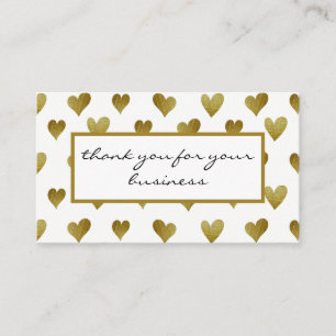Carte De Fidélité Motif Gold Heart