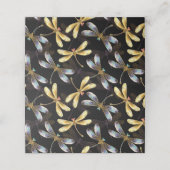Carte De Fidélité Motif sans couture avec libellules d'or (Extérieur déplié)