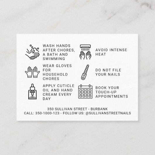 Carte De Fidélité Nail Tech Blush Pink Script (Dos)