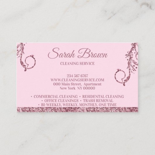 Carte De Fidélité Nettoyage Maid Janitorial étincelant Ménage (Dos)