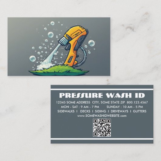 Carte De Fidélité Nettoyeur haute pression avec code qr (Devant / Derrière)