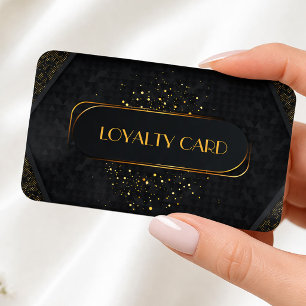Carte De Fidélité Noir & Or Élégant Punch de Récompense Client