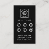Carte de fidélité noire | Carte perforée de logo d (Devant)