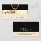 Carte de fidélité noire Elegant Or (Devant / Derrière)