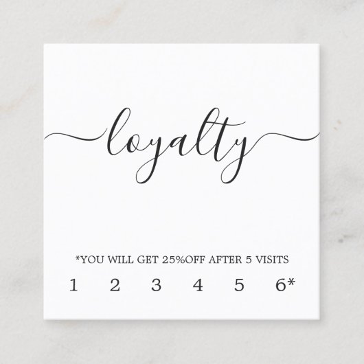 Carte de fidélité noire et blanche moderne (Devant)