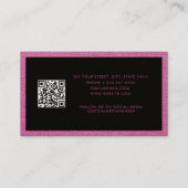 Carte de fidélité noire et rose Parties scintillan (Dos)