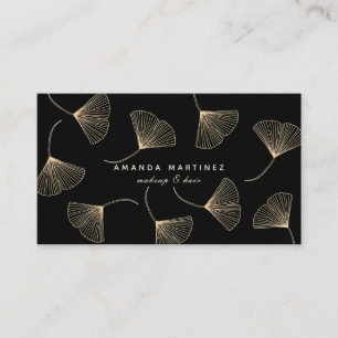 Carte de fidélité noire Ginkgo Gold Falling Feuill