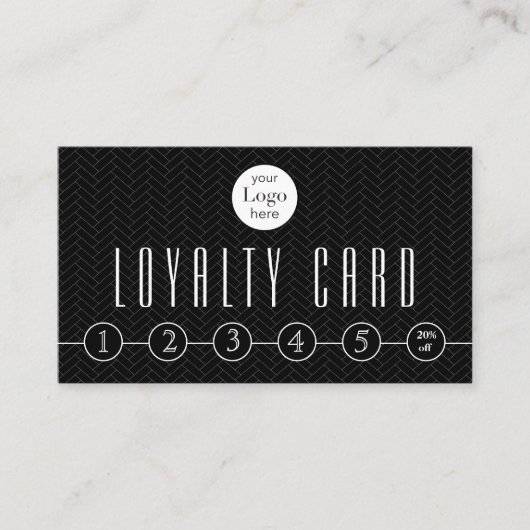 Carte de fidélité noire professionnelle (Devant)