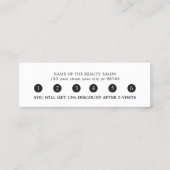 Carte de fidélité noire simple et élégante (Dos)