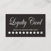 Carte de fidélité noire simple et élégante (Devant)