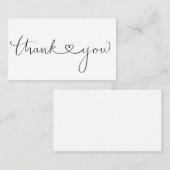 Carte De Fidélité Note de remerciement simple de coeur (Devant / Derrière)