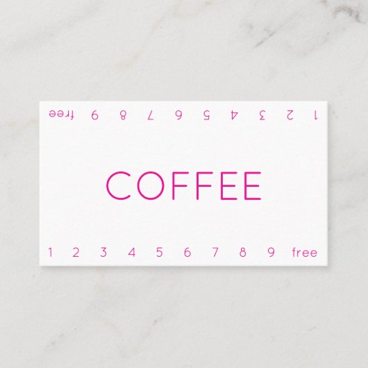 Carte de Fidélité Numéro Double Mince pour Café (Devant)