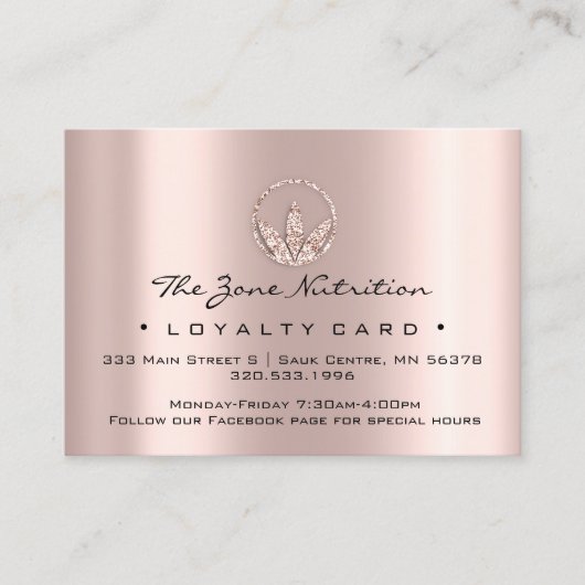 Carte de fidélité Nutrition Herbes de santé Rose 2 (Devant)