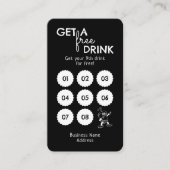 Carte De Fidélité Obtenez Une Boisson Gratuite Minimale Noir Blanc M (Devant)