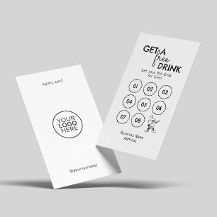 Carte De Fidélité Obtenez Une Boisson Gratuite Minimale Noir Blanc M