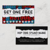 Carte De Fidélité obtenir un CHIEN CHAUD gratuit (Devant / Derrière)