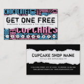 Carte De Fidélité obtenir un CUPCAKE gratuit (Devant / Derrière)