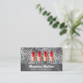 Carte De Fidélité Ongles peints | Empreinte de léopard (Debout devant)