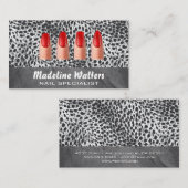 Carte De Fidélité Ongles peints | Empreinte de léopard (Devant / Derrière)
